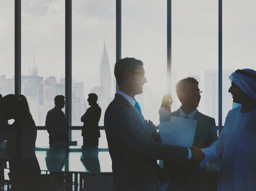 Group of people discussing in a conference room